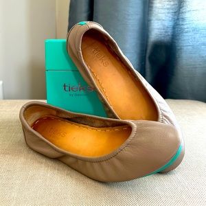 Taupe Tieks, size 7